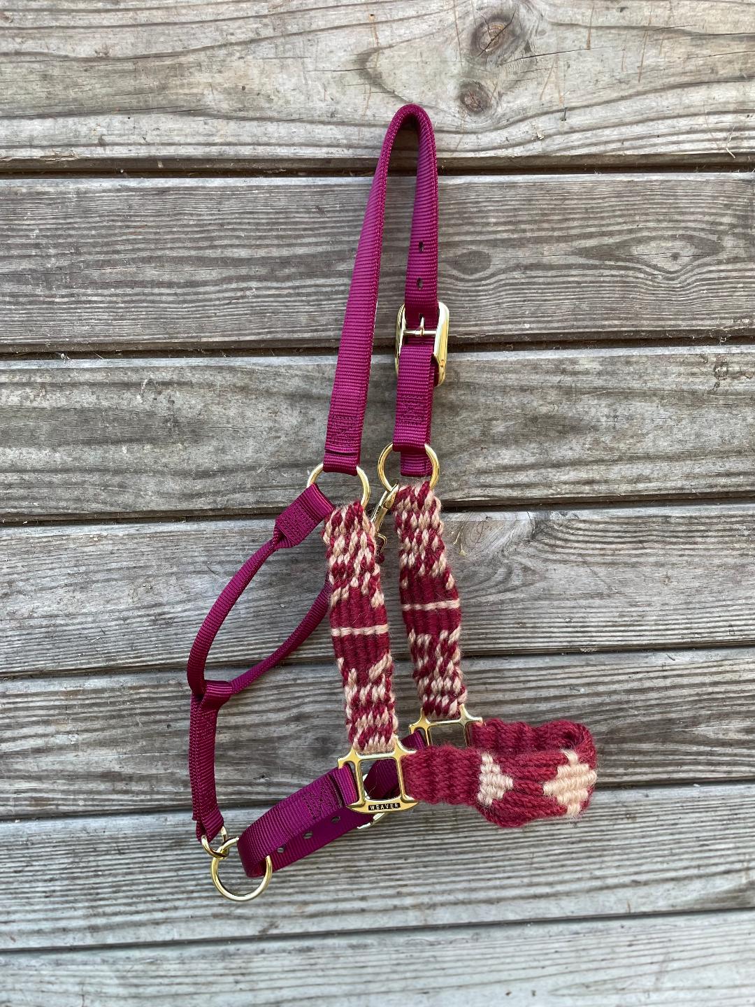 Burgundy Wheat Mohair Halter