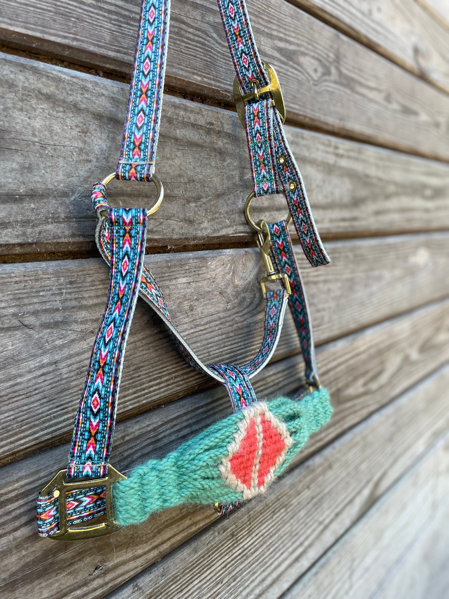 Rugged Halter Aztec Turq/Coral